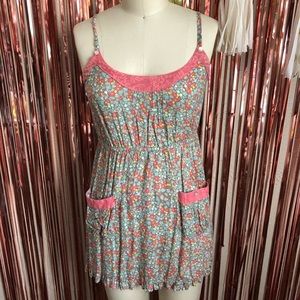 Pink Grey Floral Dress